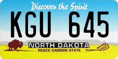 ND license plate KGU645