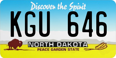 ND license plate KGU646