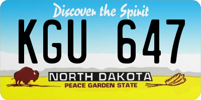 ND license plate KGU647