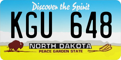 ND license plate KGU648