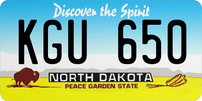 ND license plate KGU650