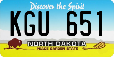 ND license plate KGU651