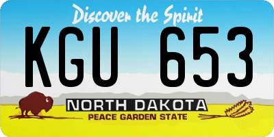 ND license plate KGU653