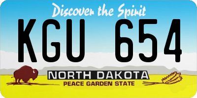 ND license plate KGU654