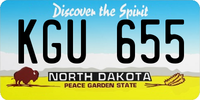 ND license plate KGU655