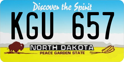 ND license plate KGU657