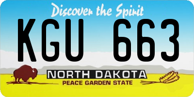 ND license plate KGU663