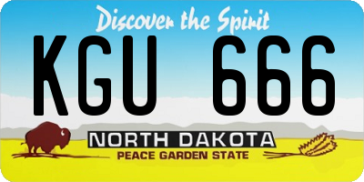 ND license plate KGU666