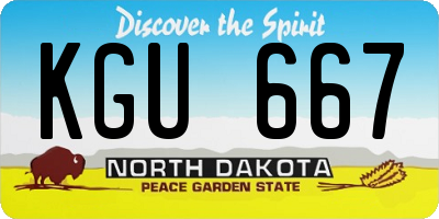ND license plate KGU667