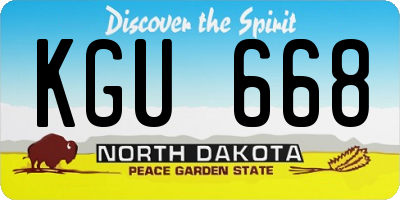 ND license plate KGU668