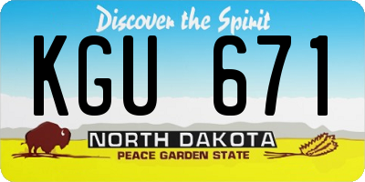 ND license plate KGU671