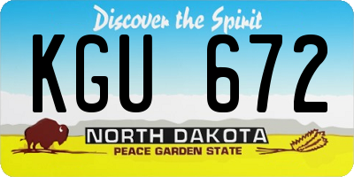 ND license plate KGU672