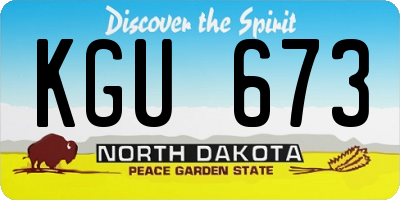 ND license plate KGU673