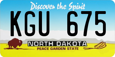 ND license plate KGU675
