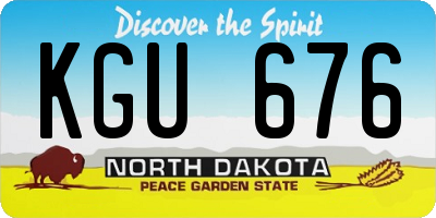ND license plate KGU676