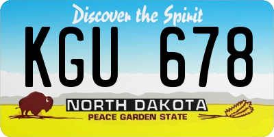 ND license plate KGU678