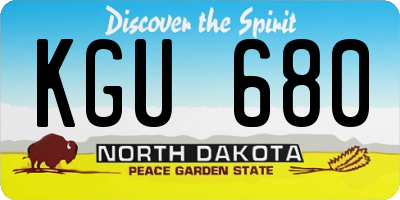 ND license plate KGU680