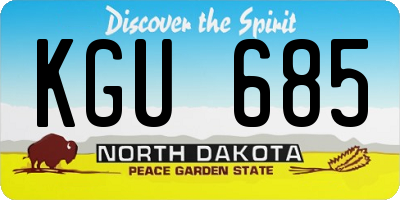 ND license plate KGU685