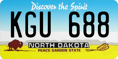 ND license plate KGU688