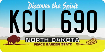 ND license plate KGU690