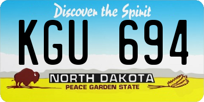 ND license plate KGU694