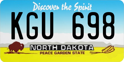ND license plate KGU698