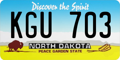 ND license plate KGU703