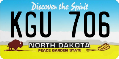 ND license plate KGU706