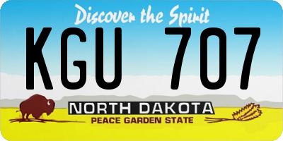 ND license plate KGU707