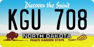 ND license plate KGU708