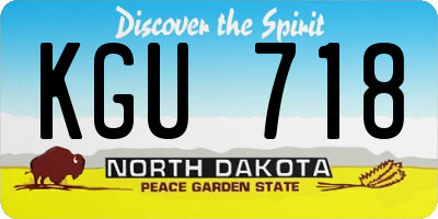 ND license plate KGU718