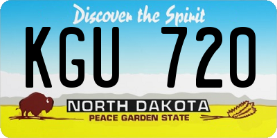 ND license plate KGU720
