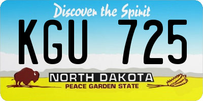 ND license plate KGU725