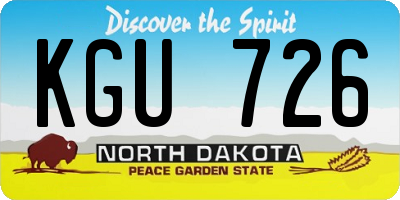 ND license plate KGU726
