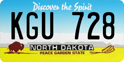 ND license plate KGU728