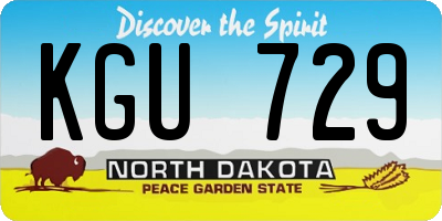 ND license plate KGU729