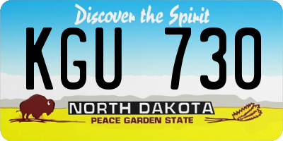 ND license plate KGU730