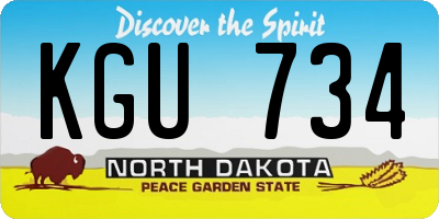 ND license plate KGU734