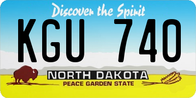 ND license plate KGU740