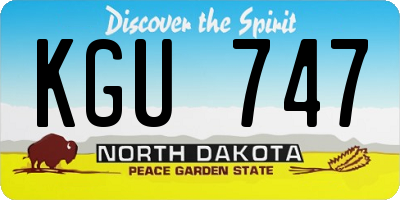ND license plate KGU747
