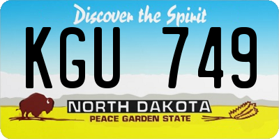 ND license plate KGU749