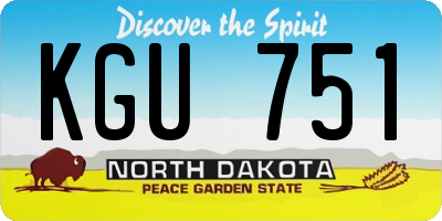 ND license plate KGU751