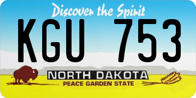 ND license plate KGU753