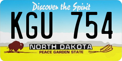 ND license plate KGU754