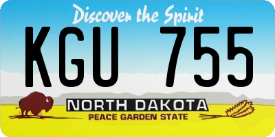 ND license plate KGU755