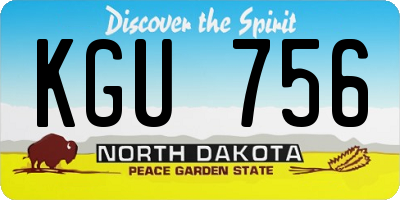 ND license plate KGU756