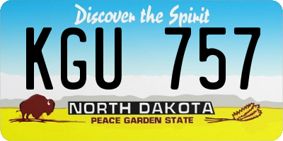 ND license plate KGU757