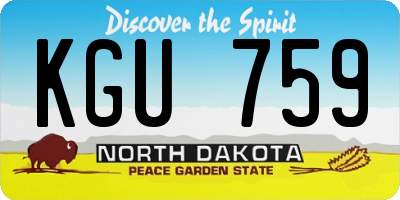 ND license plate KGU759