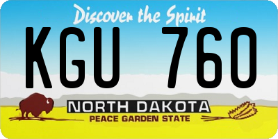 ND license plate KGU760