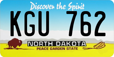 ND license plate KGU762